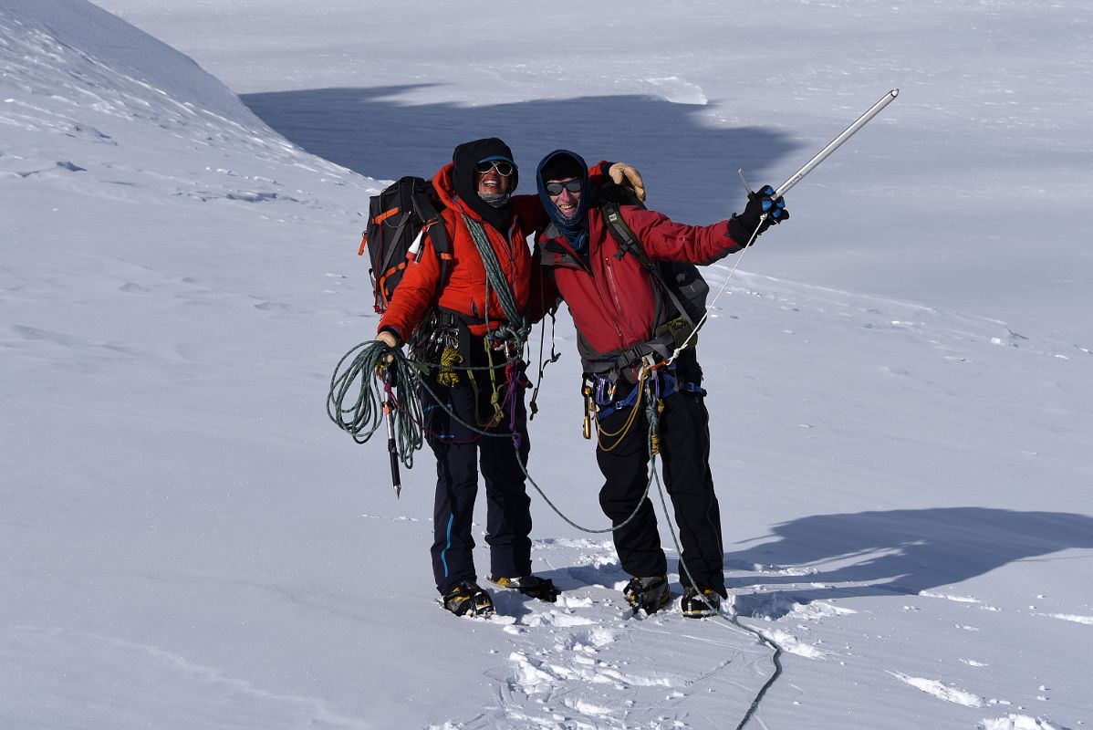14B Guide Maria Paz Pachi Ibarra And Jerome Ryan On Day 5 At Mount Vinson Low Camp